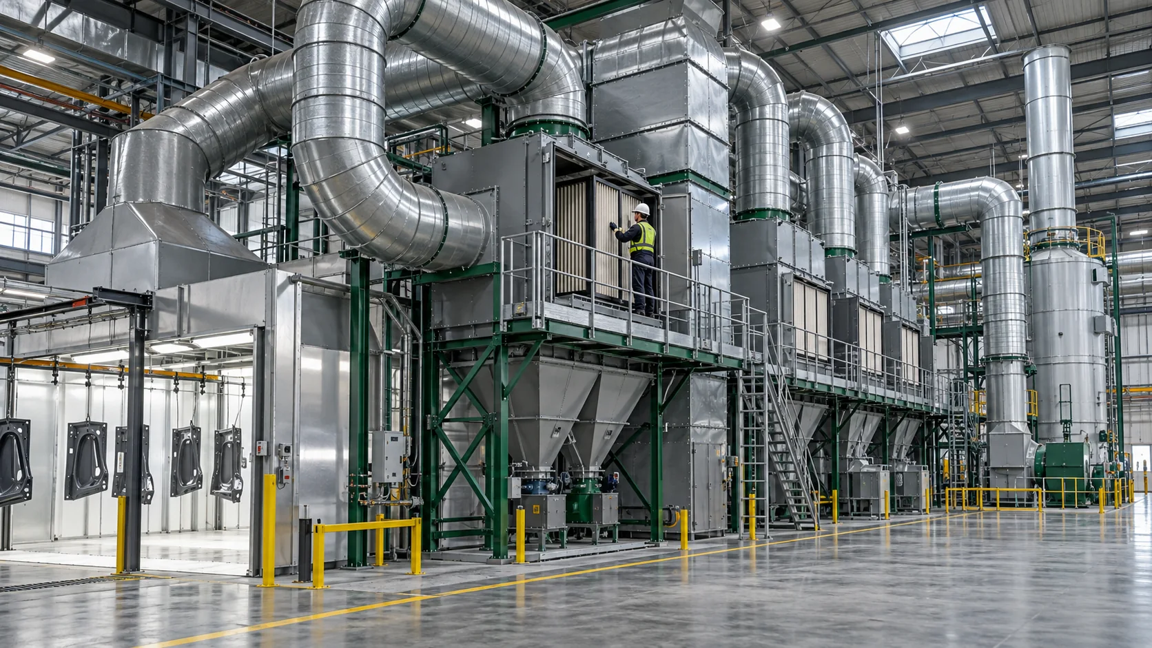 Industrial air filtration and exhaust handling equipment